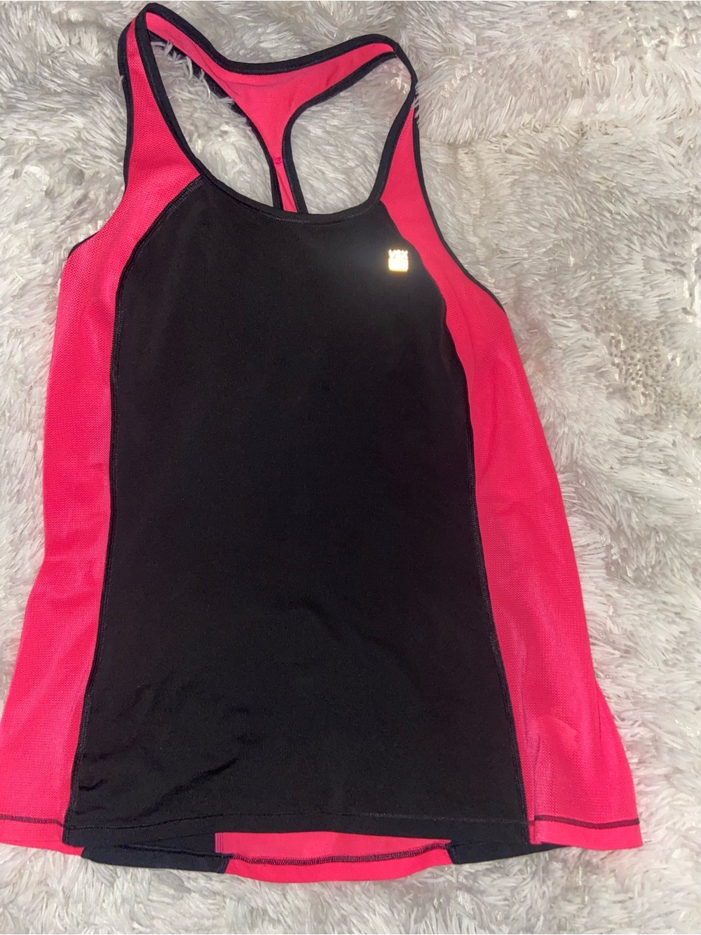 Victoria's Secret Black and Hot Pink Racerback Tank